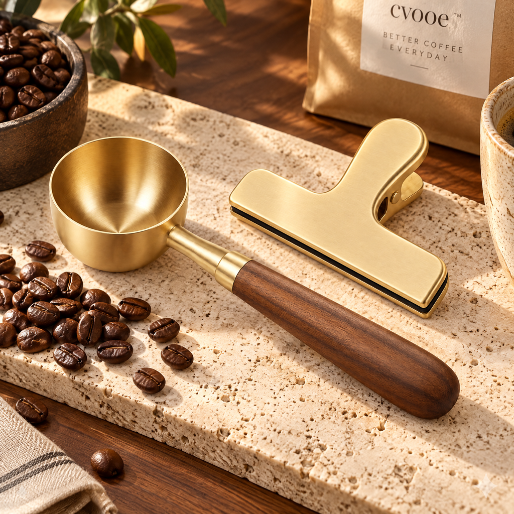 cvooe™ Artisan Coffee Scoop & Clip Set main image