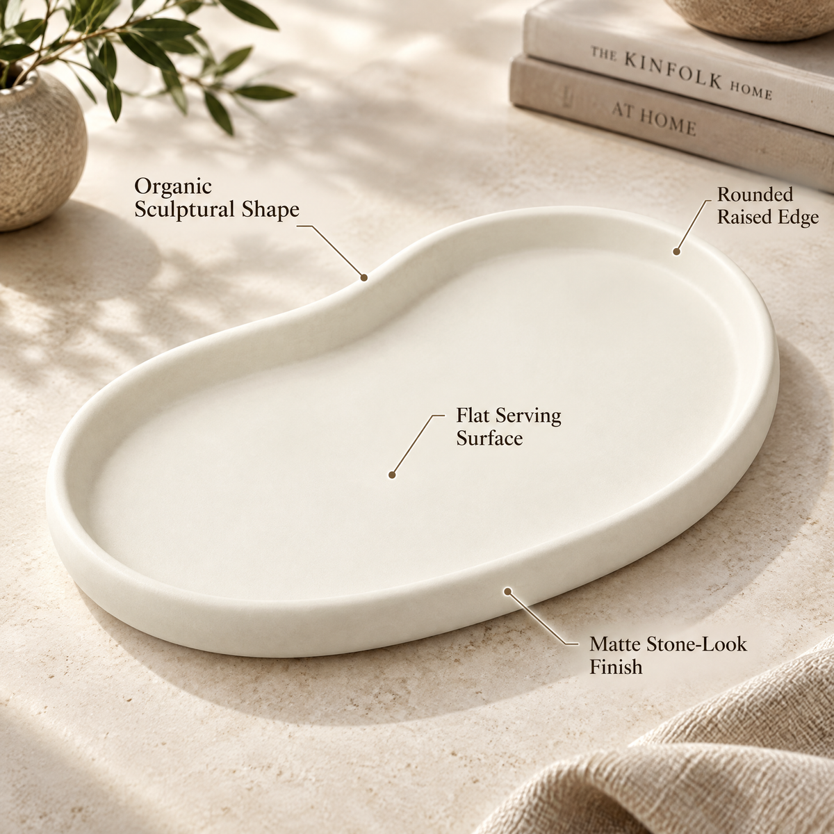 cvooe Sculptural Coffee Serving Tray – sculptural raised rim