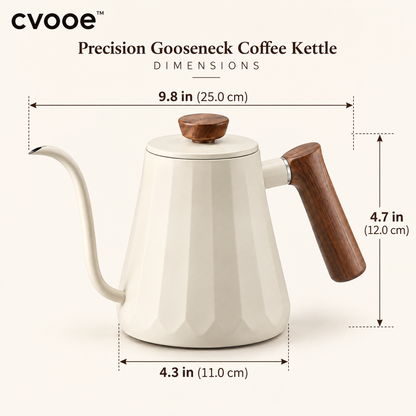 cvooe™ Precision Gooseneck Coffee Kettle dimension guide
