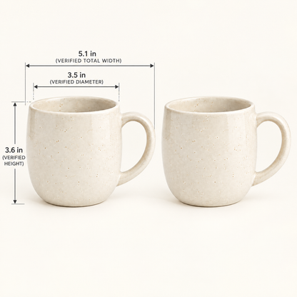 cvooe™ Artisan Ceramic Coffee Mug Set - size dimensions