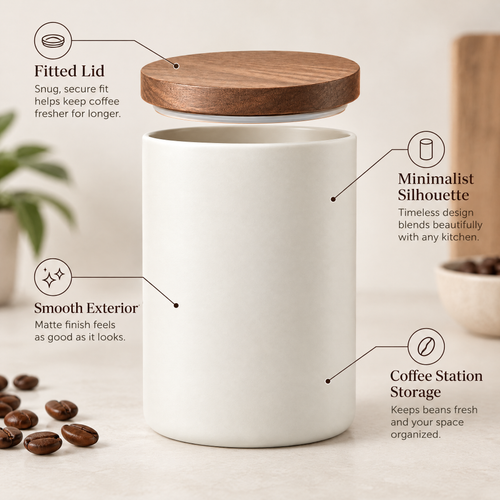 cvooe™ ivory canister fitted lid and product features